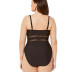 plus size solid color mesh stitching one-piece swimsuit NSYLH122105