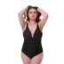 plus size solid color mesh stitching one-piece swimsuit NSYLH122105