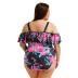 plus size printing one-word neck one-piece swimsuit NSYLH122115