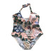 plus size hollow print one-piece swimsuit NSYLH122116