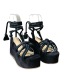 solid color wedge heel thick bottom strap sandals NSYBJ122125
