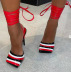 sandalias de tiras de goma de piel sintética stiletto NSYBJ122126