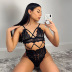 sexy black perspective lace hollow sling one-piece underwear  NSHLN122143