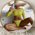 solid color/print long-sleeved bikini three-piece swimsuit  NSOLY122146
