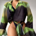 Summer green Beach Chiffon Bikini three-piece set NSOLY122153