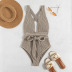 traje de baño de una pieza con cordones y rayas huecas NSOLY122163