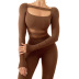 hollow long-sleeved stitching solid color see-through jumpsuit NSCBB122200