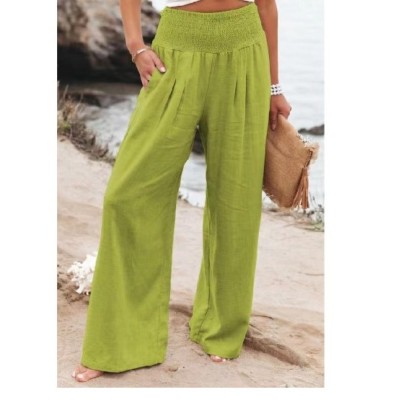 Wide-leg Cotton Linen Loose Trousers NSSYD122236