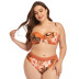 straps retro floral print split high waist swimwear set NSYDS122290