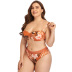straps retro floral print split high waist swimwear set NSYDS122290