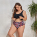 plus size ruffled high waist split swimwear set NSYDS122294