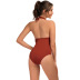 gradient color halter neck lace-up backless swimsuit  NSYDS122296