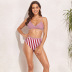 high waist striped split swimwear set NSYDS122299
