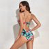 printed Lace Backless One Piece Swimsuit NSYDS122300