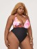 plus size one-piece gathered backless swimsuit NSYDS122303