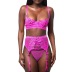 solid color lace embroidery hollow three-piece underwear NSHLN122314