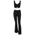 hollow camisole solid color stitching button trousers set NSLKL122340