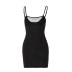sleeveless sling V-neck mesh dress NSLKL122352
