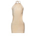 sleeveless halterneck side waist hollow solid color backless dress NSLKL122364