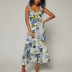 Floral print low-cut Slim sling Dress NSLAY122748
