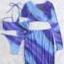 blue print bikini split four-piece swimsuit set NSOLY122448