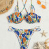 color matching print bikini split two-piece swimsuit  NSOLY122450