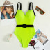 Sexy Fluorescent green one-piece Swimsuit with Belt Detachable  NSOLY122473