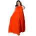 Vestido de color sólido sin mangas con tirantes grandes y sueltos de talla grande NSLNW122682