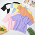 V-neck short-sleeved solid color button knitted crop cardigan NSYAY125676