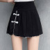 pleated plate buckle contrast color high waist short skirt NSGWY122790