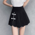 pleated plate buckle contrast color high waist short skirt NSGWY122790