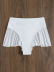 pantalones cortos de baño con costuras de malla de color sólido con borde volador de cintura alta NSCSY122793