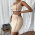 exposed navel short vest and package hip skirt two-piece set NSGHF122918