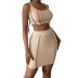 exposed navel short vest and package hip skirt two-piece set NSGHF122918