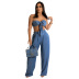 solid color word-neck knotted top and high-waist loose pants two-piece set  NSCYF122957