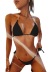 solid color backless chain accessories bikini set NSYLH122965