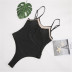 plus size mesh stitching color matching one-piece swimsuit NSYLH122971
