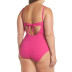 plus size solid color cross ruffled one-piece swimsuit NSYLH122977