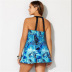 plus size printed skirt stitching one-piece swimsuit NSYLH122980