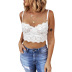 solid color wrap chest hollow lace v-neck  camisole NSMDS122997