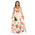 vestido largo de playa con escote pronunciado y estampado floral NSHBG123066