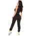 black sleeveless zipper vest and high-waist trousers two-piece set  NSHBG123069