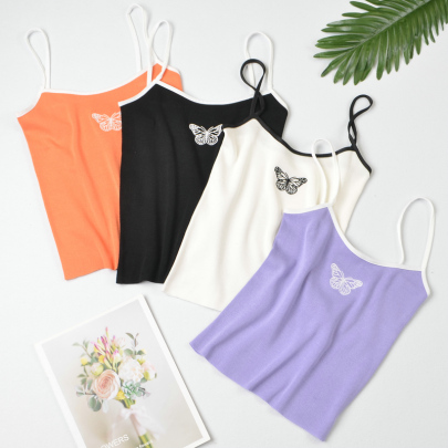 Butterfly Printed Knit Camisole NSYAY125674