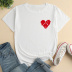 Camiseta holgada de manga corta con estampado de corazones NSYAY123456