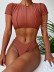 round neck short sleeve solid color Tankini two-piece set NSCMB117125