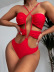 backless wearing rope solid color one-piece swimsuit NSCMB117126