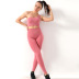solid color single shoulder strap bra and high waist pants seamless yoga set  NSZJZ117174