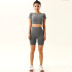 tight-fitting short-sleeved high waist hip lift seamless yoga set NSZJZ117180