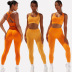 solid color high waist hip lift yoga pants bra seamless yoga set NSZJZ117181