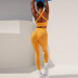 solid color high waist hip lift yoga pants bra seamless yoga set NSZJZ117181